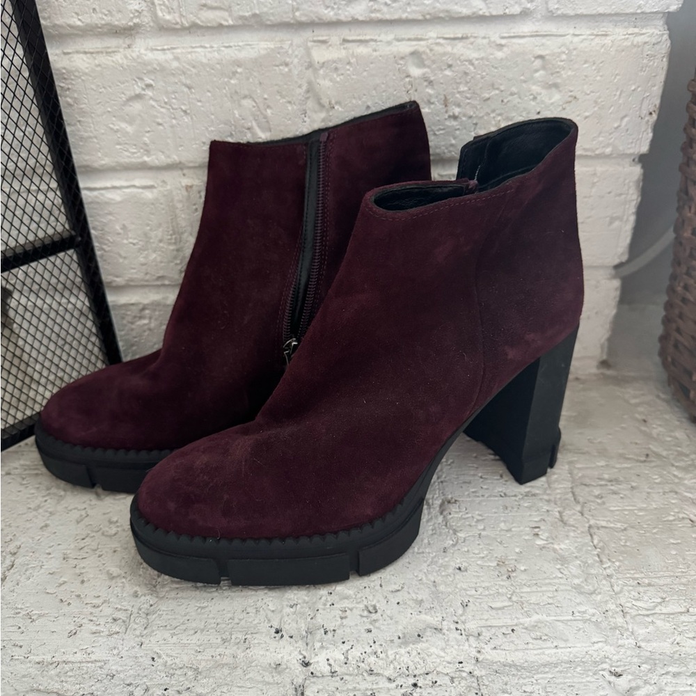 Aquatalia Burgundy Ankle Booties